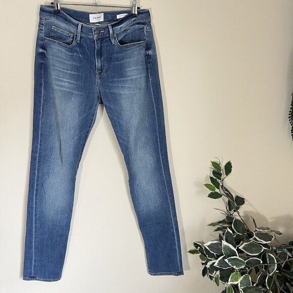 FRAME L'Homme Slim Fit Jeans in Blue Surfside Men’s 31 X 32 Medium Wash